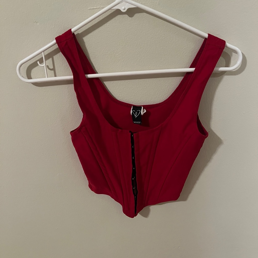 Red corset top